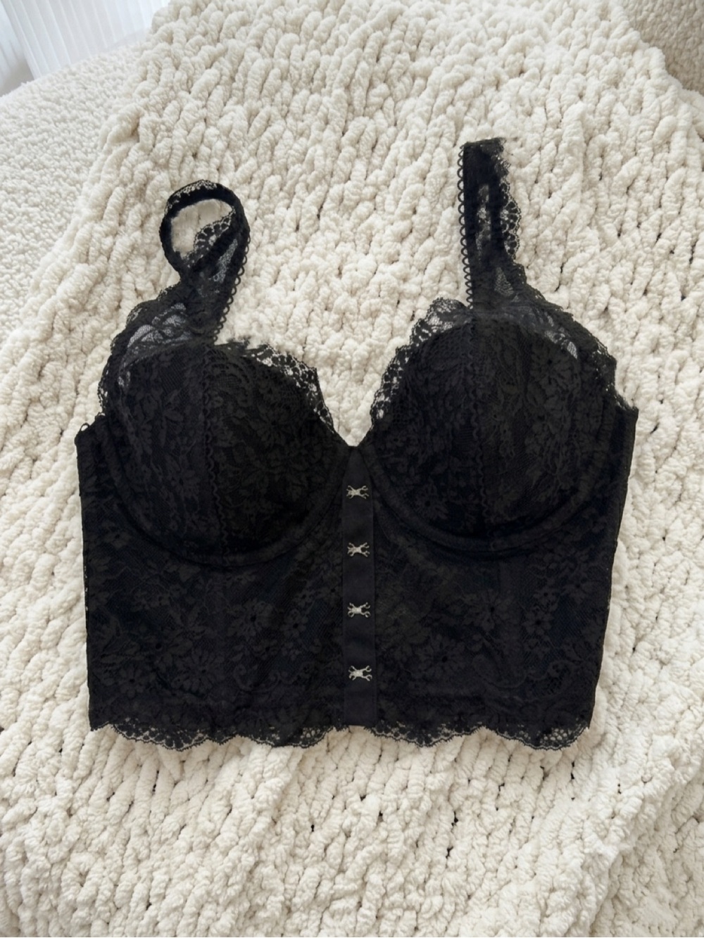 Victoria Secret Dream Angel Black Longline Corset Bra 34 C - Picture 8 of 8
